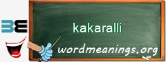 WordMeaning blackboard for kakaralli